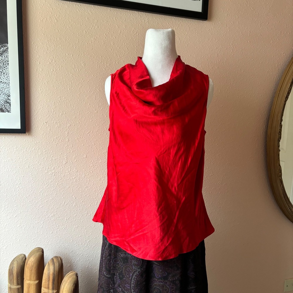 Vintage 80s / 90s Cherry Red Silk Blouse